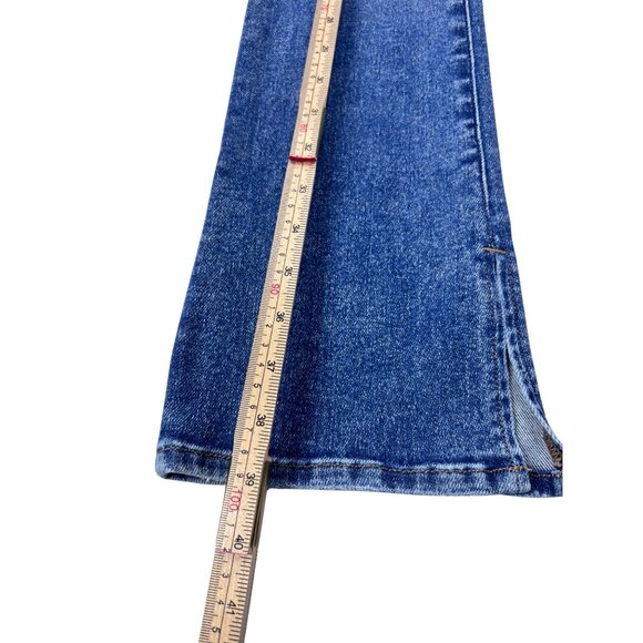 Express Womens Skyscraper Mid Rise Flare Jeans Denim Size 2S - Picture 5 of 12